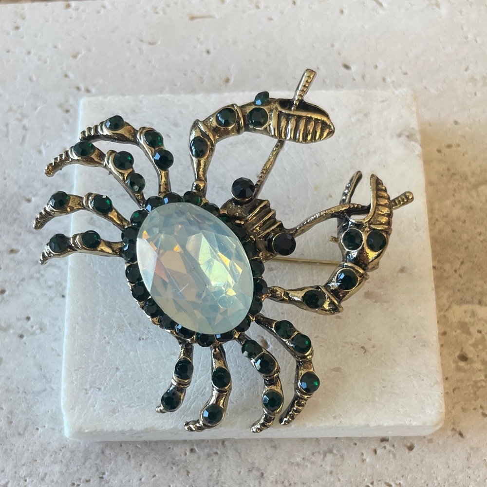 Macy's Gold and Blue Crab Brooch